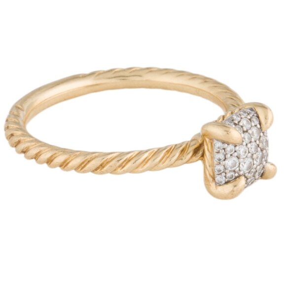 DAVID YURMAN 18K 750 YELLOW GOLD DIAMOND PETITE CHATELAINE COCKTAIL RING - Picture 5 of 8